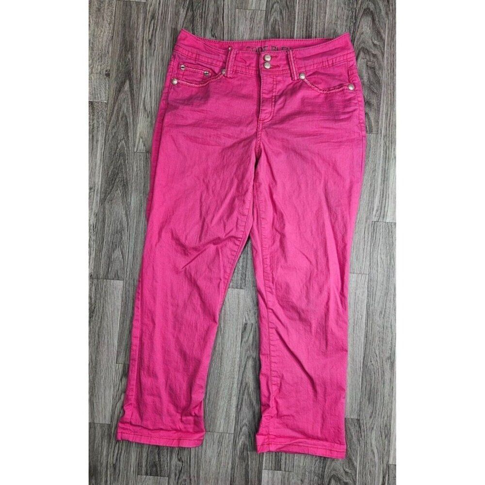 (3/$35) Code Bleu Womens Size 6 / 27 Embroidered Pink Denim Jeans
